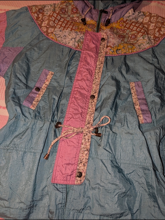 Vintage Quilted Pastel Windbreaker Jacket in Teal & Pink ANNO 1969 - Picture 10 of 12